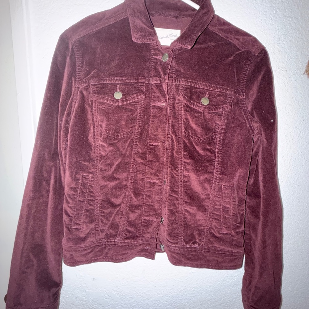 Universal Thread Women's Maroon Corduroy Jacket